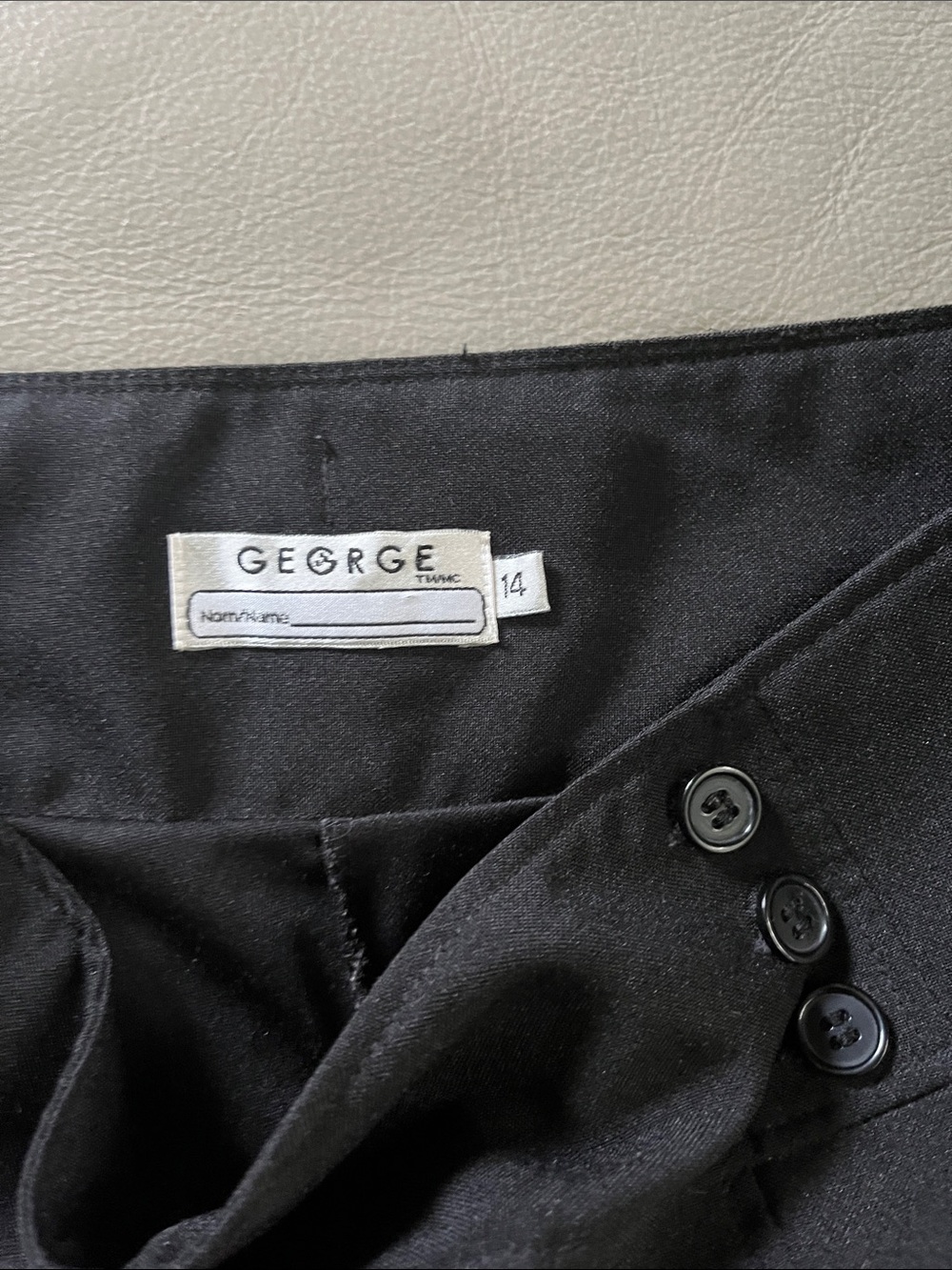 George Black Pleated Mini Skort with Button Detail - Picture 2 of 5
